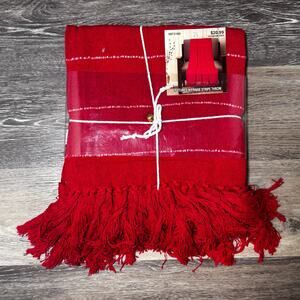 Red throw with Fringe 50”x60